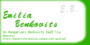 emilia benkovits business card